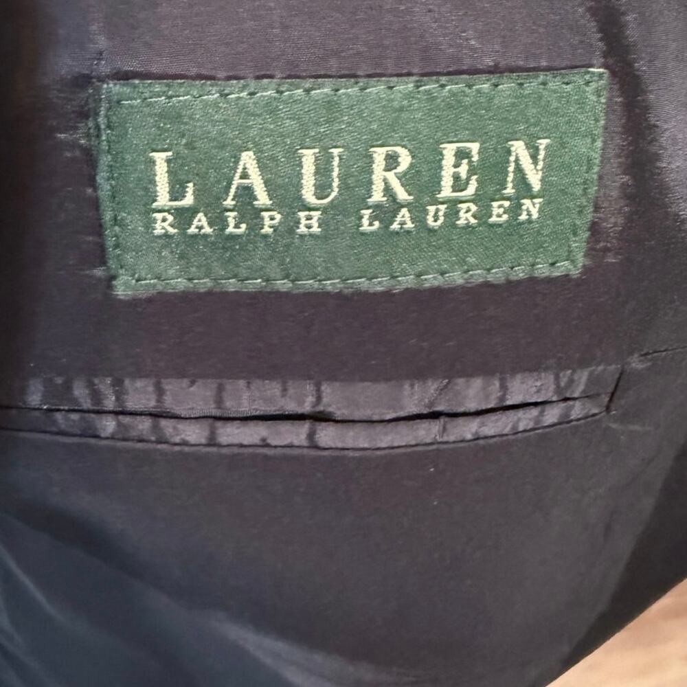 Vtg 90s Lauren Ralph Lauren 46R wool two-button suit jacket blazer charcoal. - Picture 6 of 9